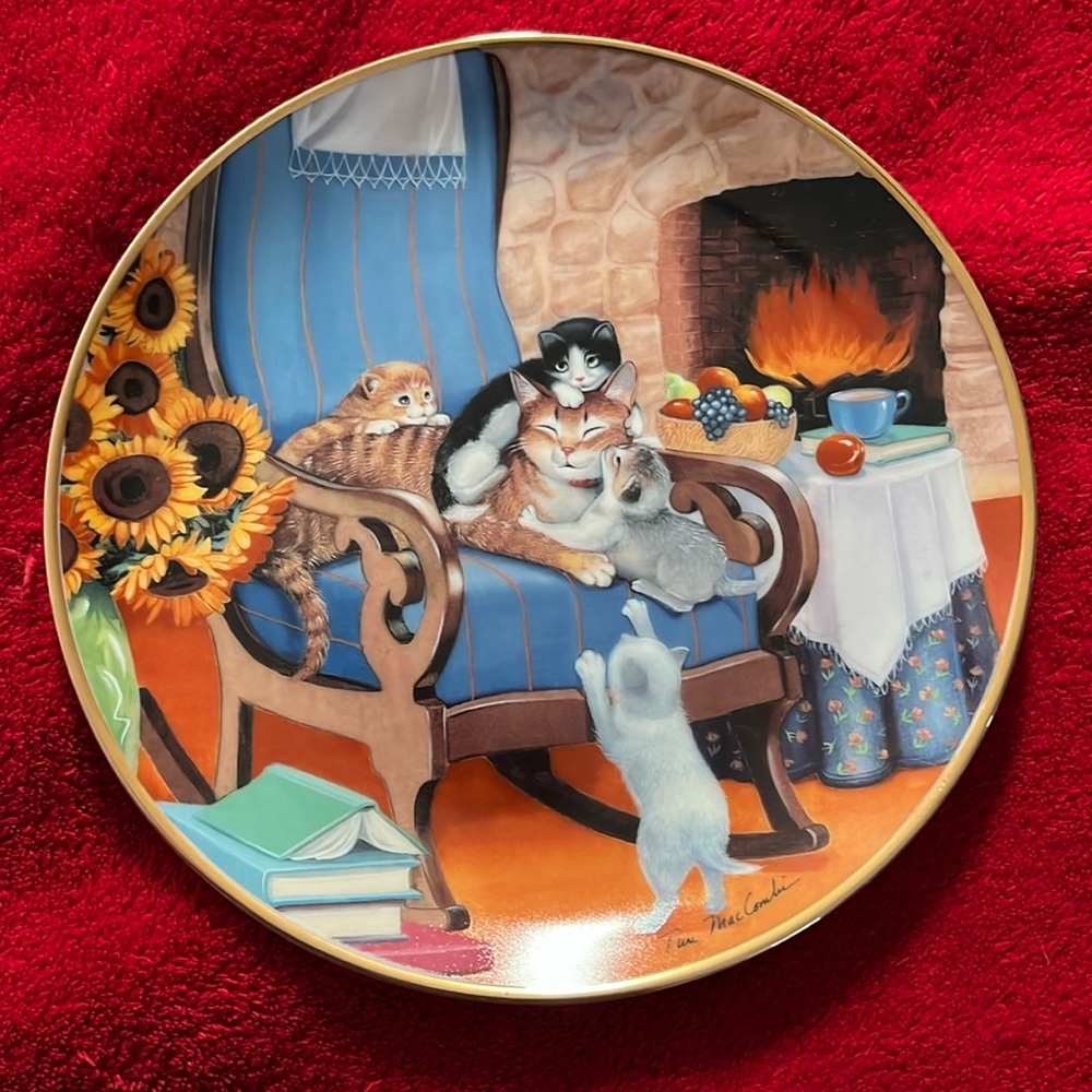 Vintage 1991 Time To Play Cats Franklin Mint Collection Plate